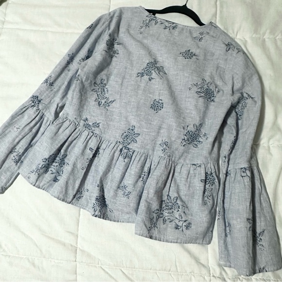 Zara Embroidered Cotton Poplin Shirt Size Large - Picture 4 of 7